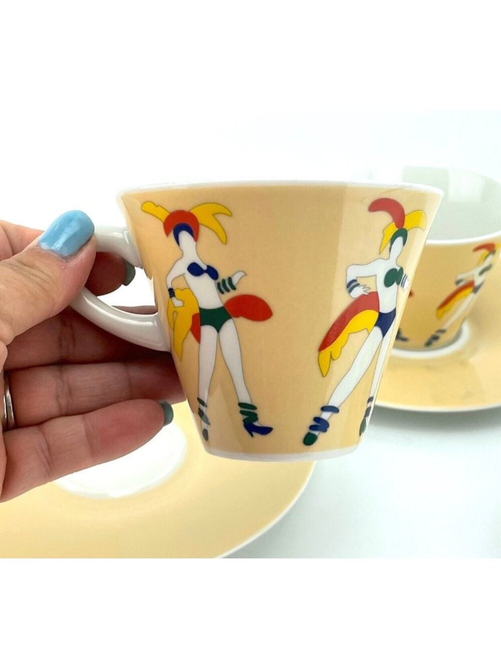 Vintage 90s cappuccino mug and saucer set, Zeitler Francis! Francis!, for 1 set